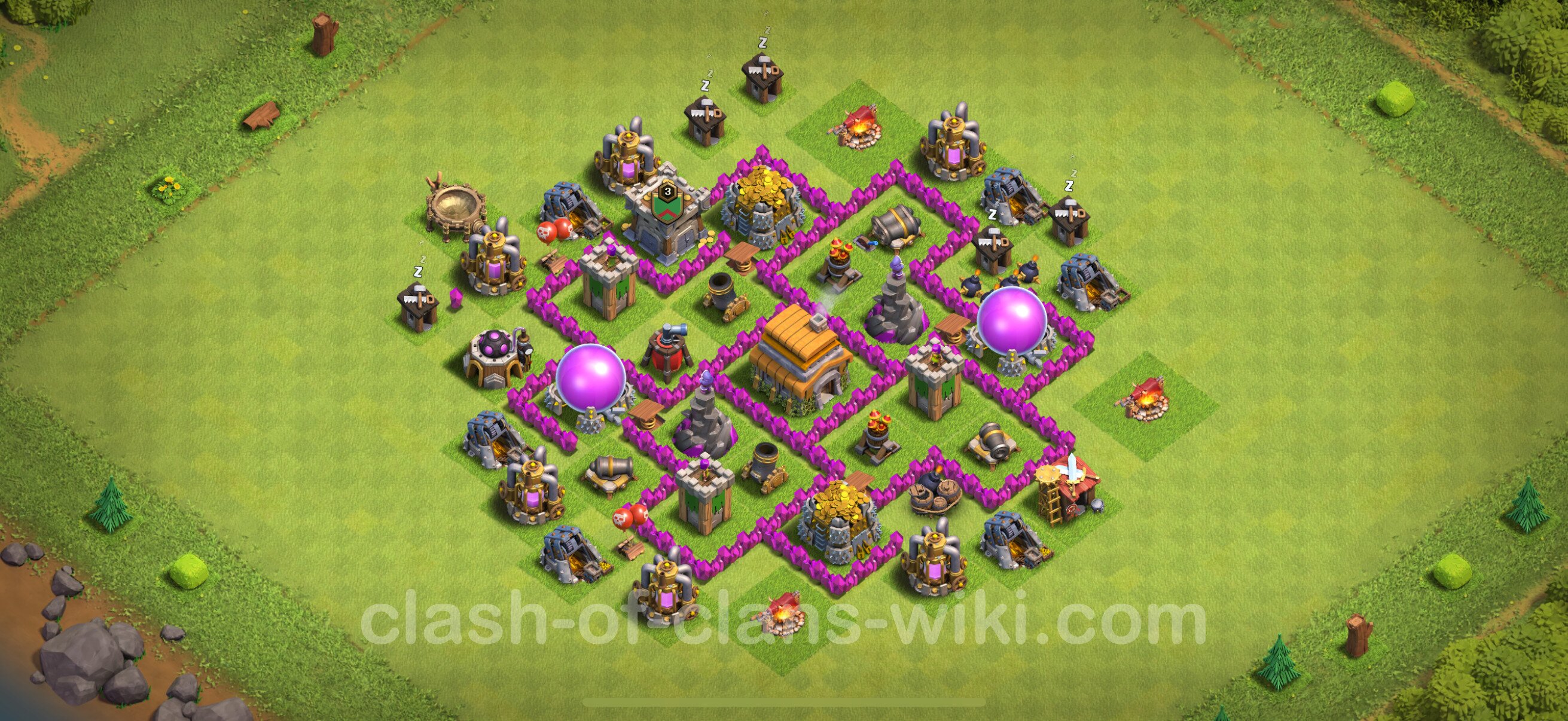 Trophy (Defense) Base TH6 with Link, Anti Everything, Hybrid Clash of Clans 2022 Town Hall