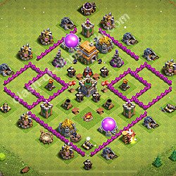 Anti Everything TH6 Base Plan with Link, Hybrid, Copy Town Hall 6 Design 2026, #1867