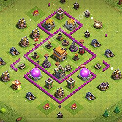 TH6 Anti 3 Stars Base Plan with Link, Hybrid, Copy Town Hall 6 Base Design 2026, #1868