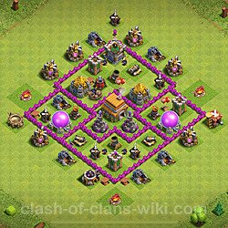 TH6 Anti 3 Stars Base Plan with Link, Hybrid, Copy Town Hall 6 Base Design, #308