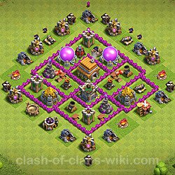Anti Dragon TH6 Base Plan with Link, Hybrid, Copy Town Hall 6 Anti Air Design, #309