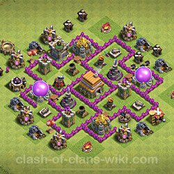 Base plan (layout), Town Hall Level 6 for trophies (defense) (#310)