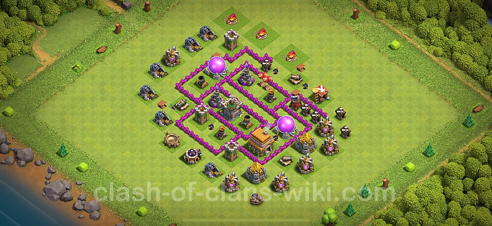 Anti Everything TH6 Base Plan with Link, Copy Town Hall 6 Design 2024, #1187