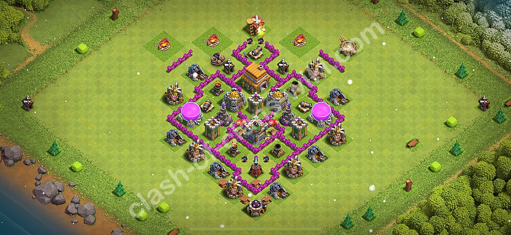 TH6 Anti 3 Stars Base Plan with Link, Anti Everything, Copy Town Hall 6 Base Design 2026, #1869