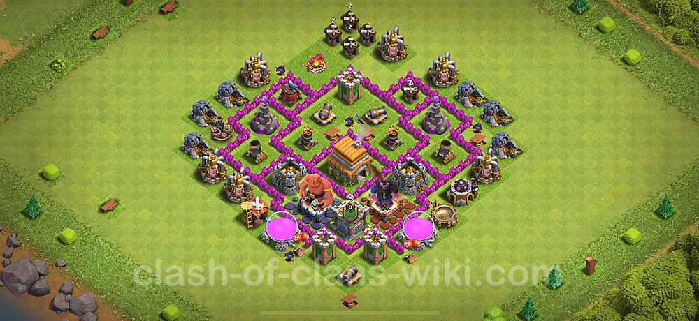 Top Anti 3 Etoiles Base HDV 6 + Lien (Link) 2025 - Hôtel de Ville 6 Base Copier, #2614