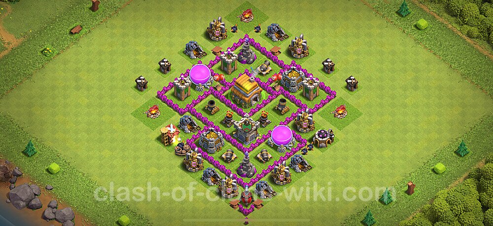 TH6 Anti 3 Stars Base Plan with Link, Anti Everything, Copy Town Hall 6 Base Design 2025, #2988