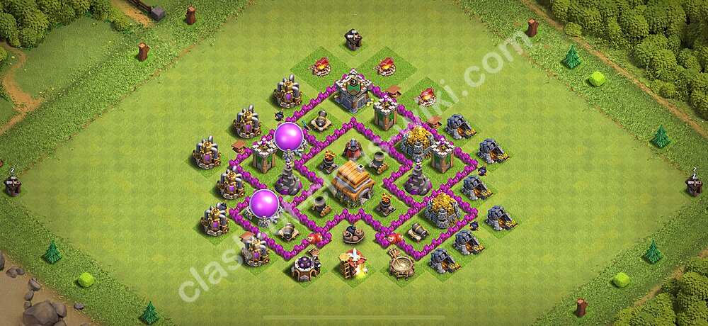 トロフィーコレクションの基本計画タウンホールレベル6, 異形3185