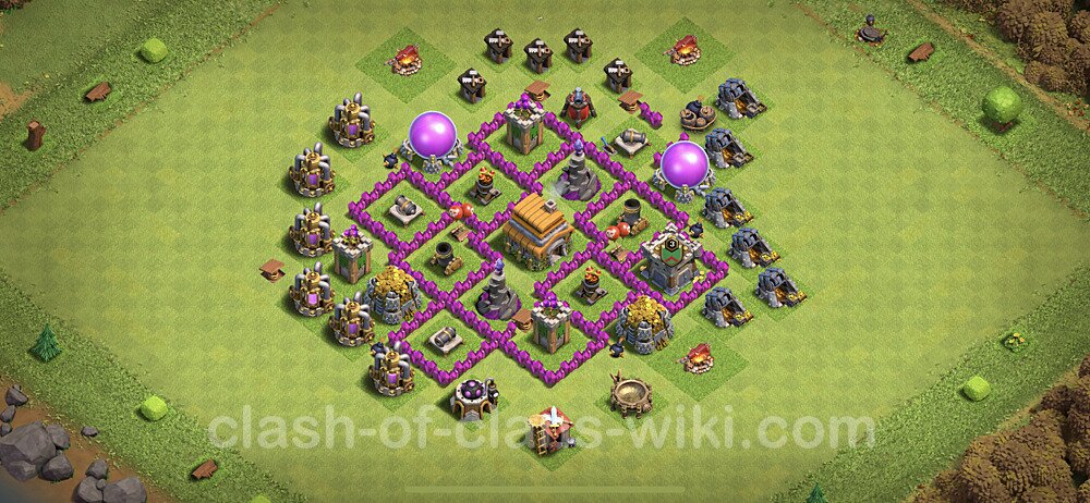 Anti Everything TH6 Base Plan with Link, Copy Town Hall 6 Design, #97