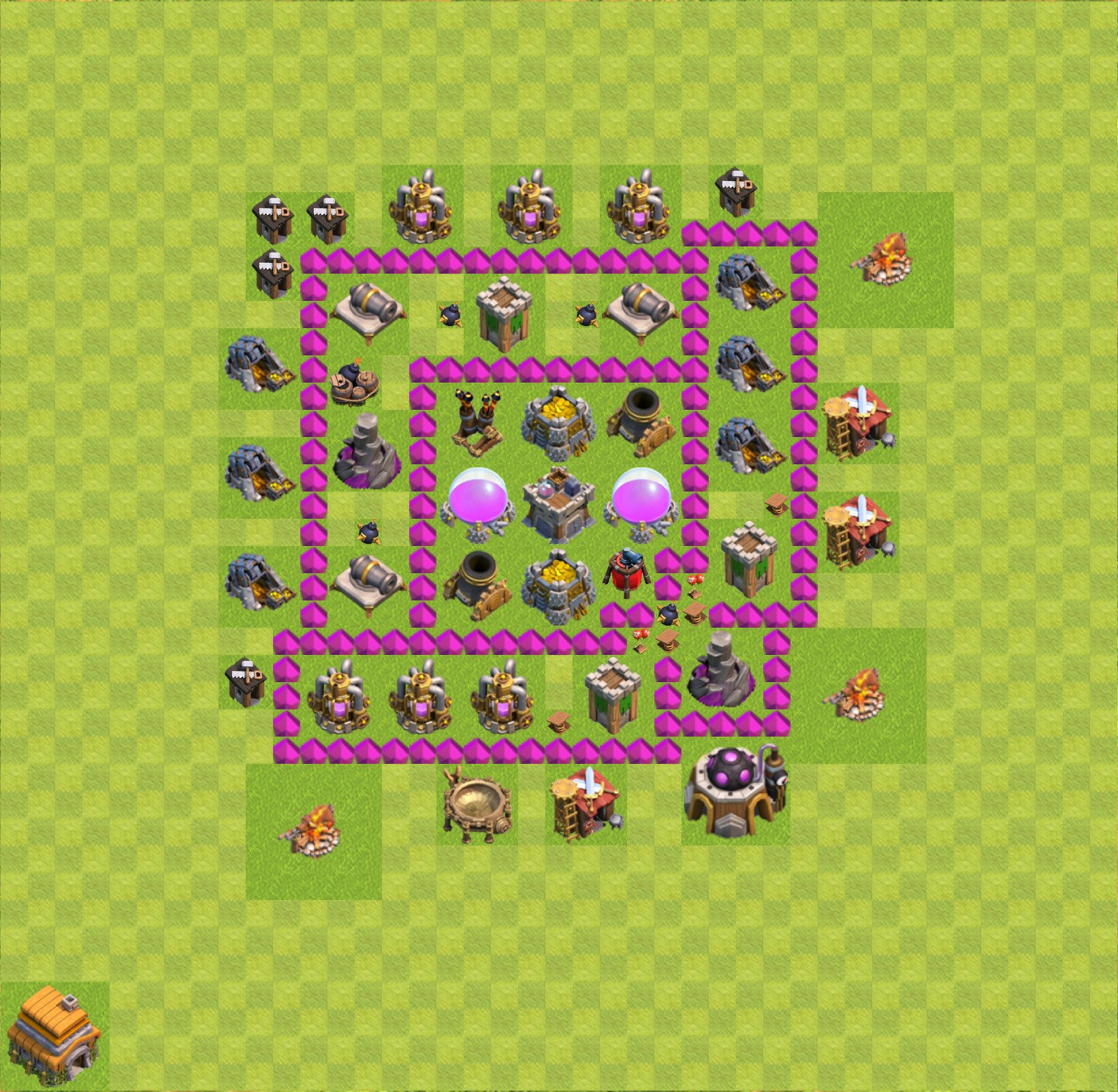 Farming Base TH6 - plan / layout / design - Clash of Clans, #48.