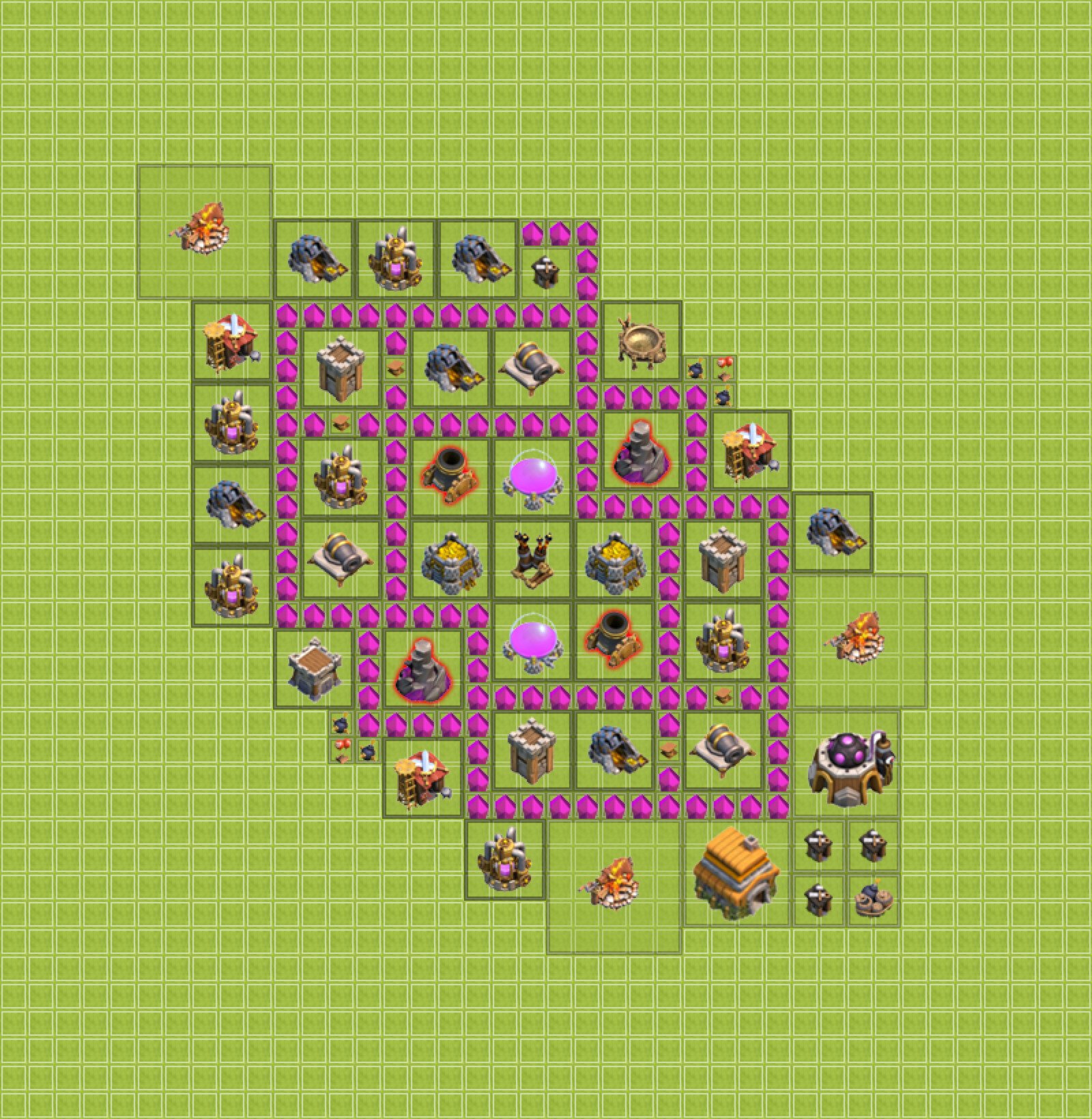 clash of clans level 6 town hall farming layout