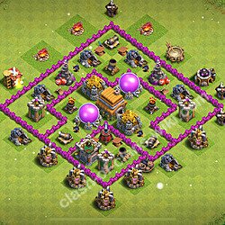 Base plan TH6 (design / layout) with Link, Anti 2 Stars, Anti Everything for Farming 2026, #1762