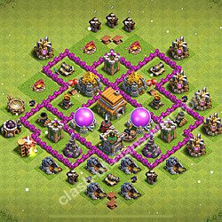 Base plan TH6 (design / layout) with Link, Anti 3 Stars, Anti Everything for Farming 2026, #1835