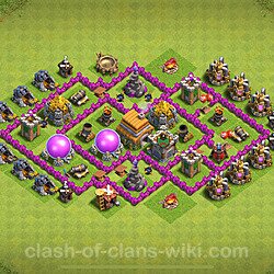 Base plan TH6 (design / layout) with Link, Anti 3 Stars, Anti Everything for Farming, #308