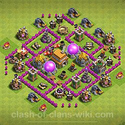 Base plan TH6 (design / layout) with Link, Anti 3 Stars, Anti Everything for Farming, #309