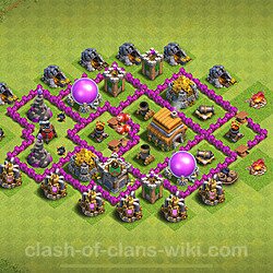 Base plan TH6 (design / layout) with Link, Anti Everything, Hybrid for Farming, #310