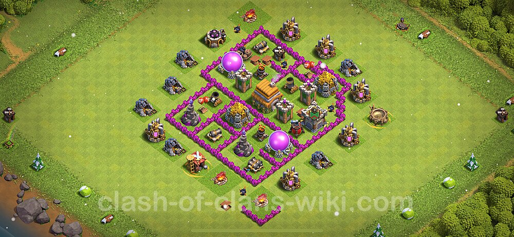 Base plan TH6 (design / layout) with Link, Hybrid for Farming 2024, #1091