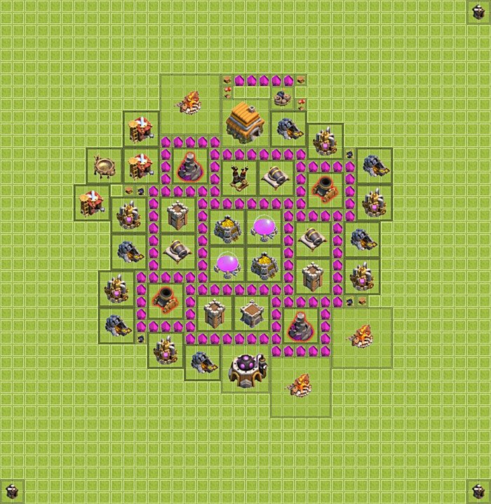 Base plan TH6 (design / layout) for Farming, #16