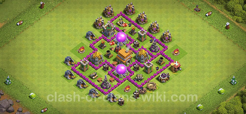Base plan TH6 Max Levels with Link for Farming 2024, #1684