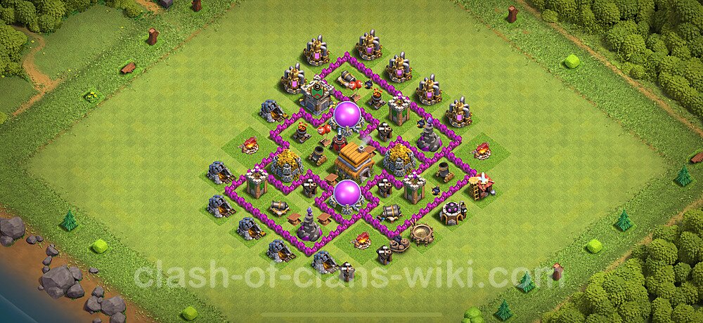 Die Max Base für Farm RH6 + Link 2025 - COC Rathaus 6, #1684