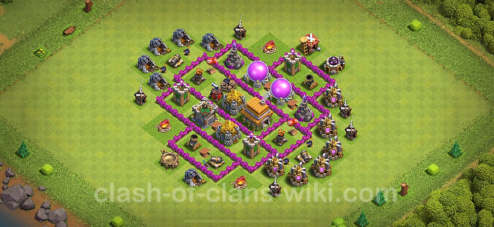 Gute Base für Farm RH6 + Link, Anti 2 Sterne, Anti Alles 2025 - COC Rathaus 6, #1686