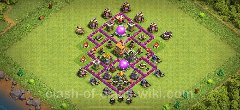 Die Max Base für Farm RH6 + Link, Anti Alles 2024 - COC Rathaus 6, #1782