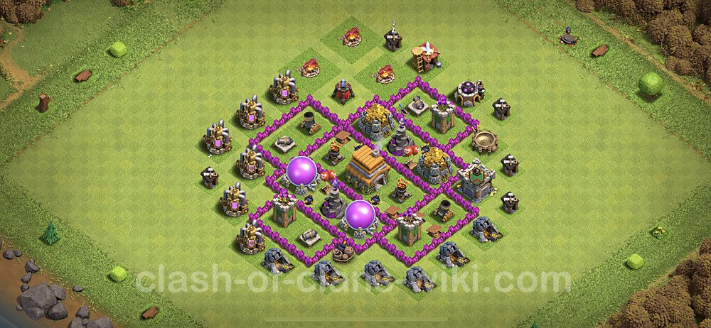 Base plan TH6 Max Levels with Link, Anti Everything for Farming, #302
