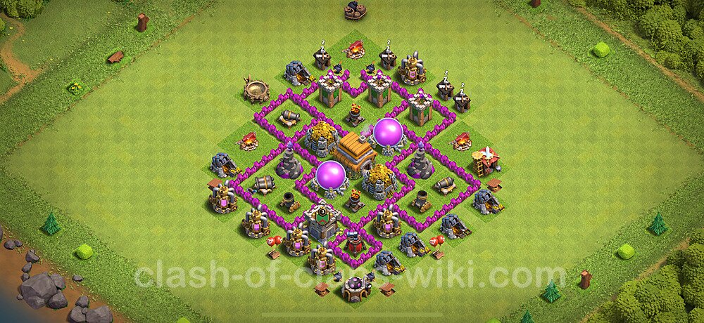 Base plan TH6 Max Levels with Link, Hybrid for Farming 2025, #311
