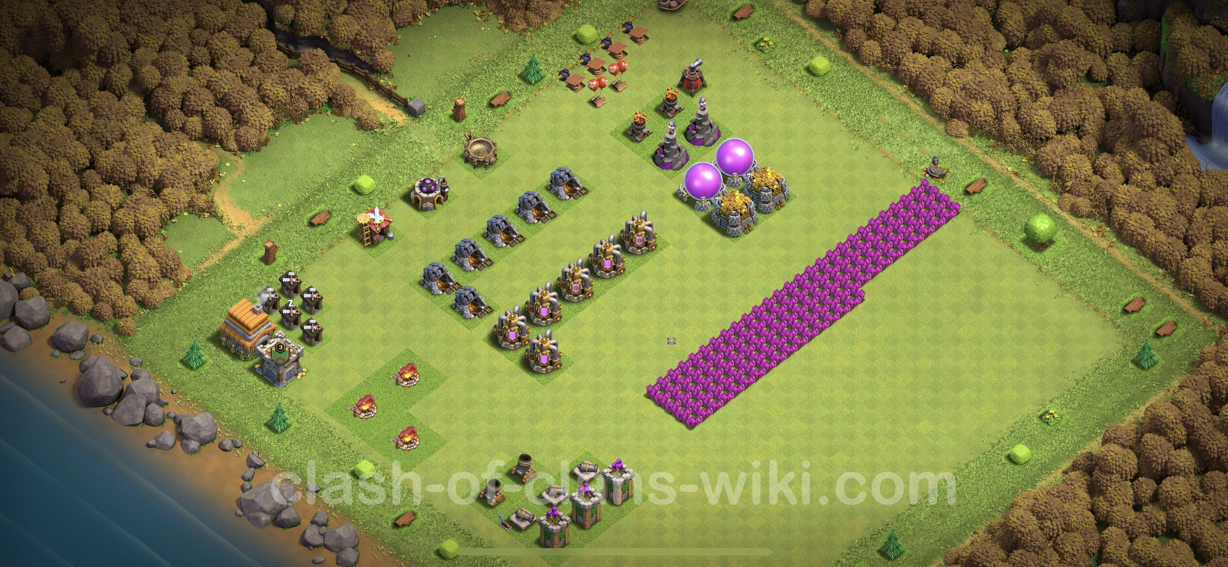 Funny Troll Base TH6 with Link - Town Hall Level 6 Art Base Copy, #2.