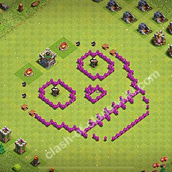TH6 Troll Base Plan with Link, Copy Town Hall 6 Funny Art Layout 2026, #1753