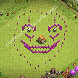 TH6 Troll Base Plan with Link, Copy Town Hall 6 Funny Art Layout 2026, #830