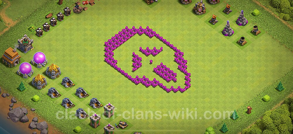 TH6 Troll Base Plan with Link, Copy Town Hall 6 Funny Art Layout 2024, #1715