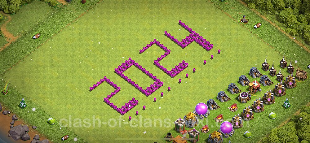 TH6 Troll Base Plan with Link, Copy Town Hall 6 Funny Art Layout 2024, #5