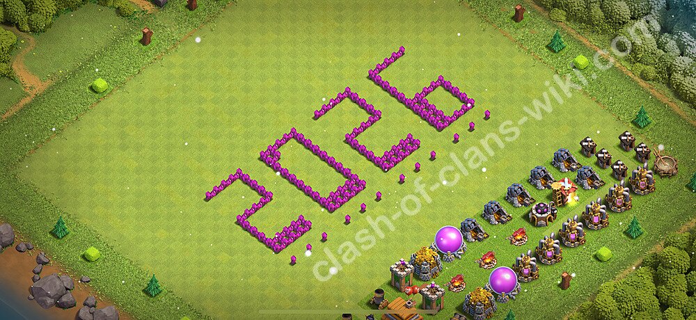 TH6 Troll Base Plan with Link, Copy Town Hall 6 Funny Art Layout 2026, #5