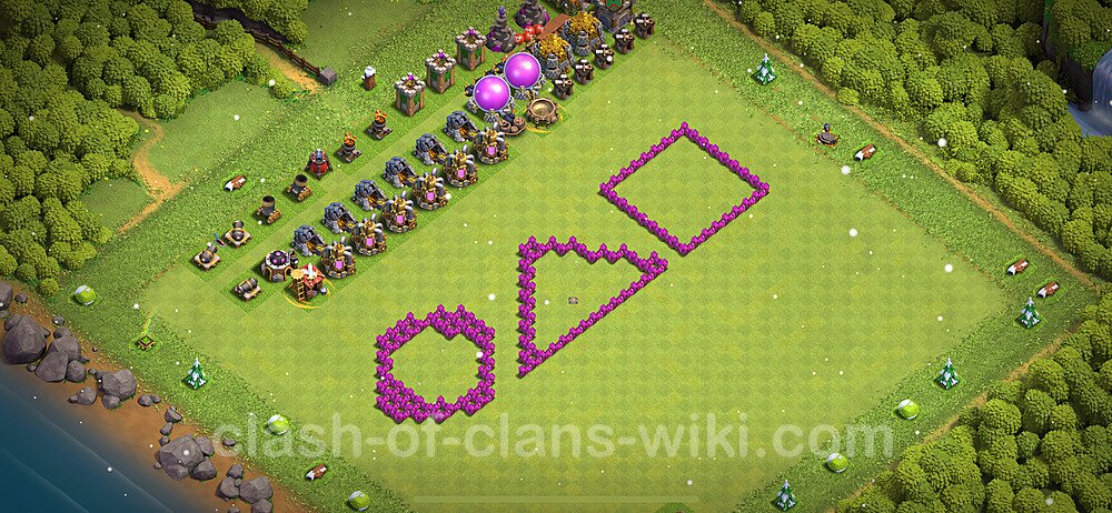 TH6 Troll Base Plan with Link, Copy Town Hall 6 Funny Art Layout 2024, #6