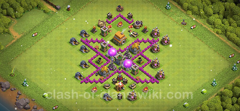 TH6 Troll Base Plan with Link, Copy Town Hall 6 Funny Art Layout 2024, #7