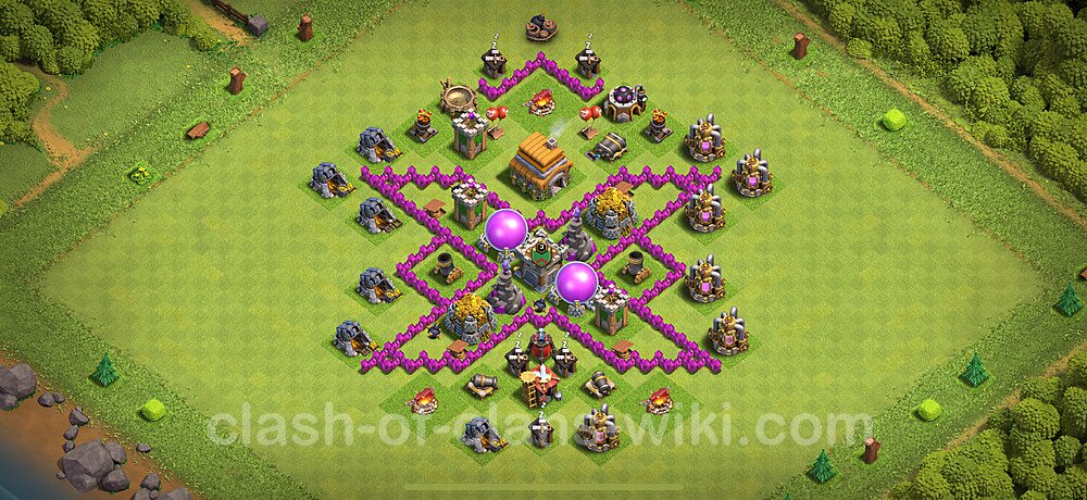 TH6 Troll Base Plan with Link, Copy Town Hall 6 Funny Art Layout 2024, #7