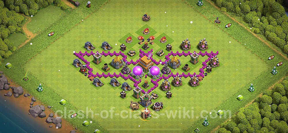 TH6 Troll Base Plan with Link, Copy Town Hall 6 Funny Art Layout 2024, #8