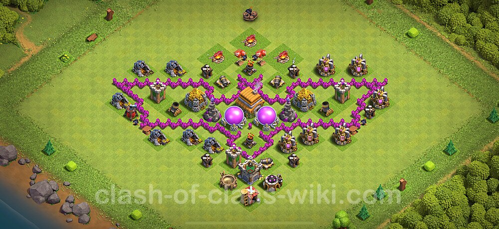 TH6 Troll Base Plan with Link, Copy Town Hall 6 Funny Art Layout 2024, #8