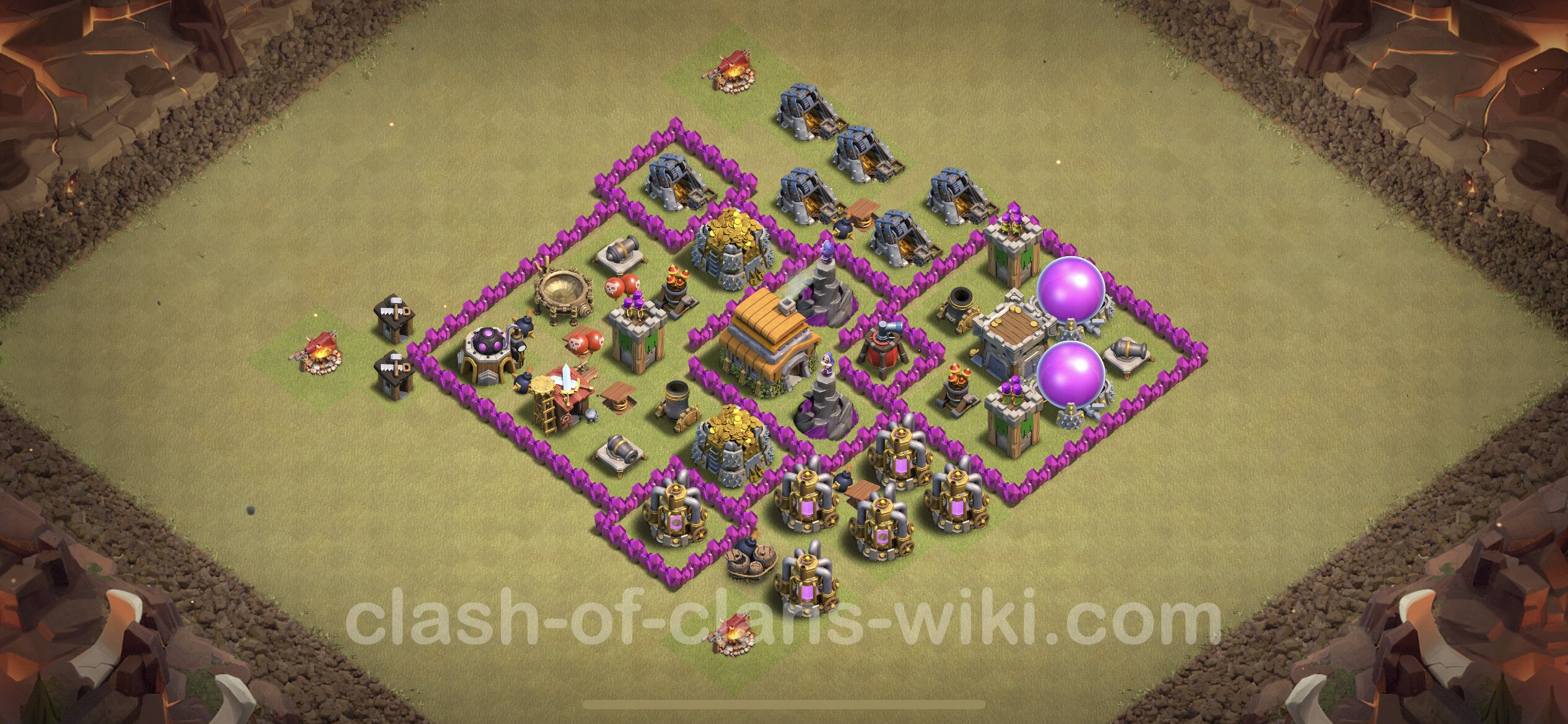 Best War Base Th6 With Link Anti Everything Hybrid Town Hall Level 6 Cwl Base Copy 45
