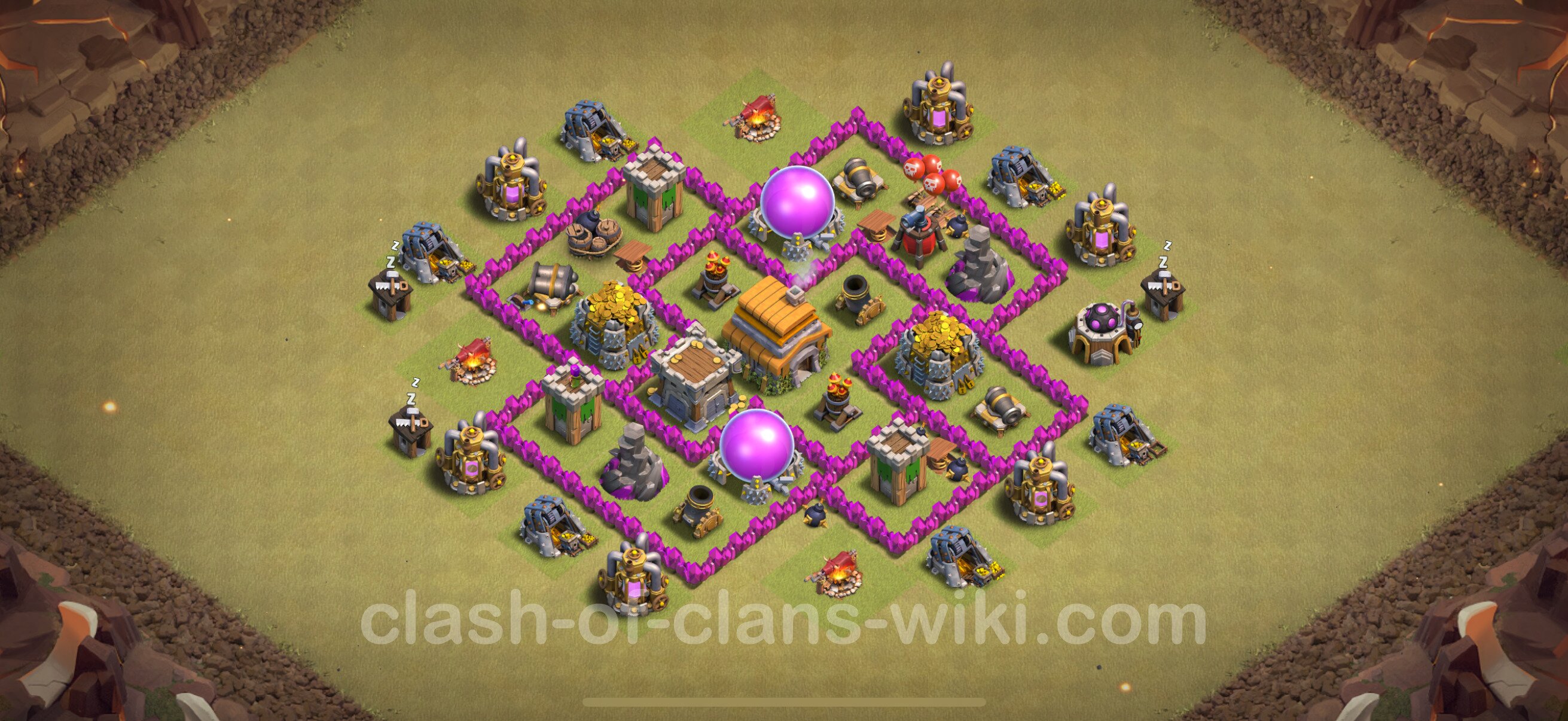 Best Anti 2 Stars War Base TH6 with Link, Anti Everything - Town Hall ...