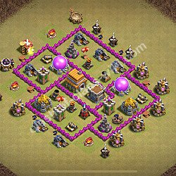 TH6 Anti 2 Stars War Base Plan with Link, Anti Everything, Copy Town Hall 6 CWL Design 2026, #1761