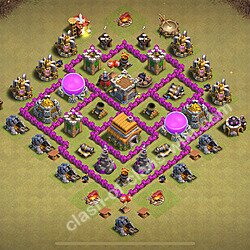 TH6 Anti 2 Stars War Base Plan with Link, Anti Everything, Copy Town Hall 6 CWL Design 2026, #1810
