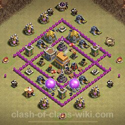 Base plan (layout), Town Hall Level 6 for clan wars (#3)