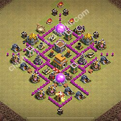 TH6 War Base Plan with Link, Anti Air, Copy Town Hall 6 CWL Design 2026, #37
