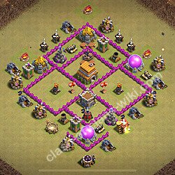 TH6 Anti 3 Stars War Base Plan with Link, Anti Air, Copy Town Hall 6 CWL Design 2026, #40