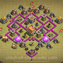 TH6 Anti 2 Stars War Base Plan with Link, Anti Air, Copy Town Hall 6 CWL Design, #46