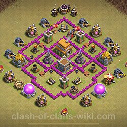 TH6 Anti 3 Stars War Base Plan with Link, Anti Everything, Copy Town Hall 6 CWL Design, #48