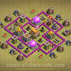 TH6 Anti 2 Stars War Base Plan with Link, Anti Everything, Copy Town Hall 6 CWL Design, #49