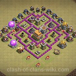 Base plan (layout), Town Hall Level 6 for clan wars (#6)