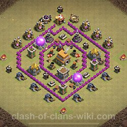 Base plan (layout), Town Hall Level 6 for clan wars (#7)